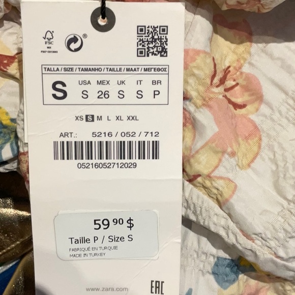 BNWT Zara The Sharon textured floral 3/4 sleeve dress 🧓🏼MT - Picture 4 of 6